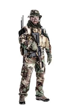 Jungle warfare unit Stock Photos