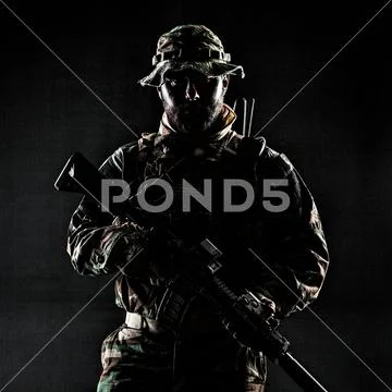 Jungle warfare unit Stock Photos