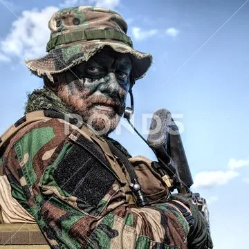 Jungle warfare unit Stock Photos