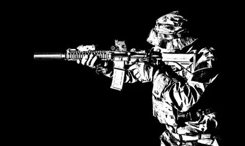 Jungle warfare unit Stock Photos