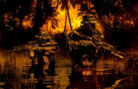 Jungle warfare unit Foto stock