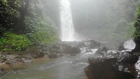Jungle waterfall 4K Drone 4 Stock Footage 198883000