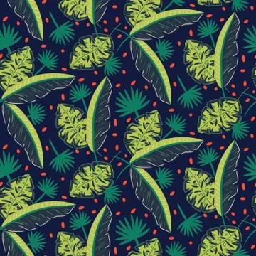 Jungle woods pattern. Green dark blue abstract textured vector background. Stock Illustration