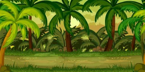 Jungles Game Background Stock Illustration