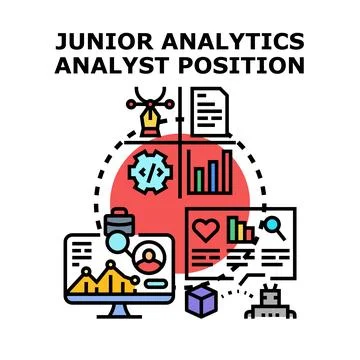 Junior analytics analyst position concept vector illustration Illustrazione stock