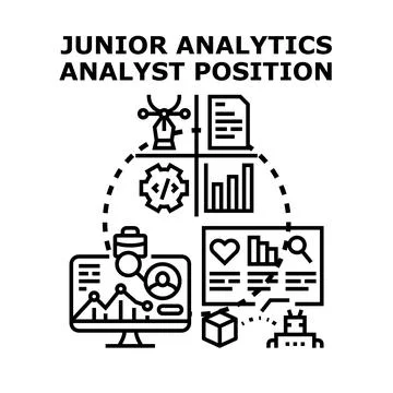Junior analytics analyst position concept vector illustration Stock Illustration