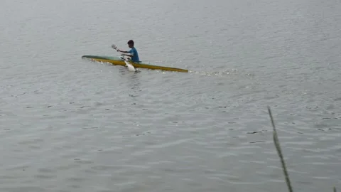 Junior athlete training boat Video stock 228935814