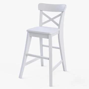 Junior Chair Ikea Ingolf White 3D Model