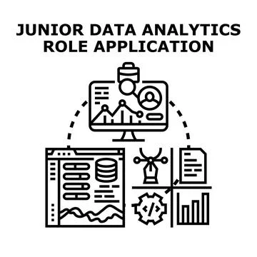 Junior data analytics role application concept Stock Illustration