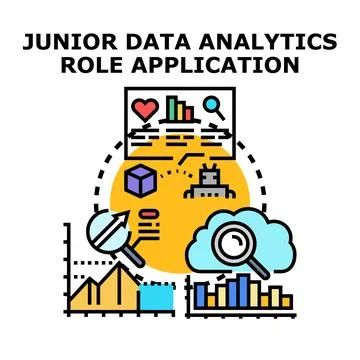 Junior data analytics role application concept Illustrazione stock
