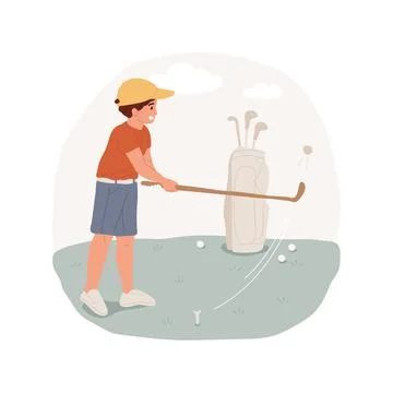 Junior golf isolated cartoon vector illustration Stock Illustration
