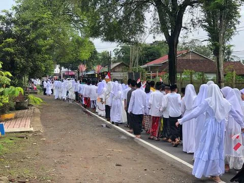 Junior High School students take part in the National Santri Day parade Stock Photos