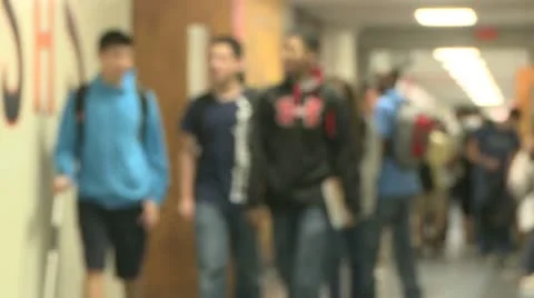 Junior high students leaving school (4 of 5) Stock Footage