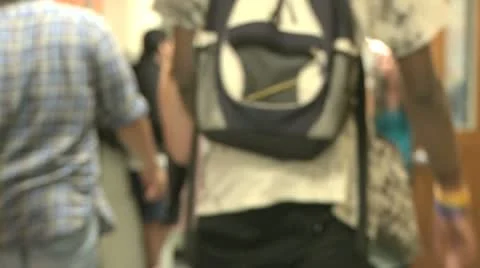 Junior high students leaving school (5 of 5) Stock Footage 10339058