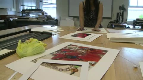 Junior high students making frames for pictures (2 of 4) Stock Footage 10346254