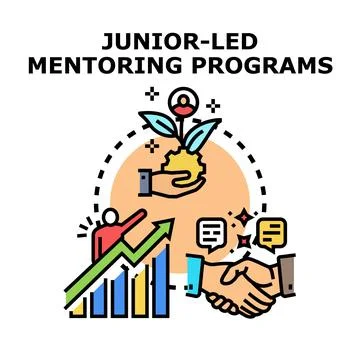 Junior led mentoring programs developing new leaders イラスト素材