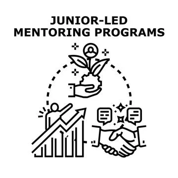 Junior led mentoring programs developing new leaders Ilustração Stock