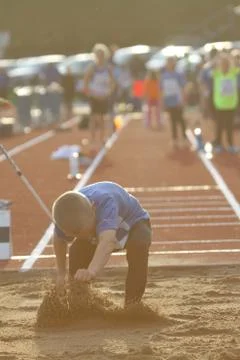 Junior long jump Stock Photos