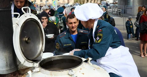 Junior Sergeant of the internal service of EMERCOM of Russia in gloves imposes Stock Footage 113837876