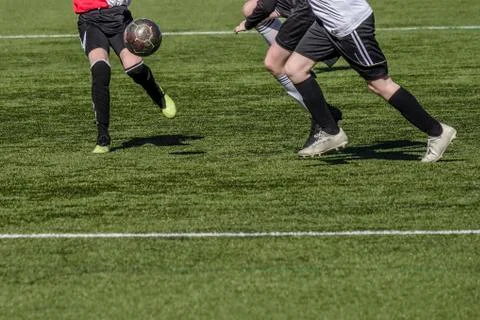 Junior soccer game Stock Photos