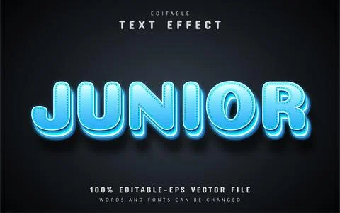 Junior text, editable 3d style text effect Stock Illustration
