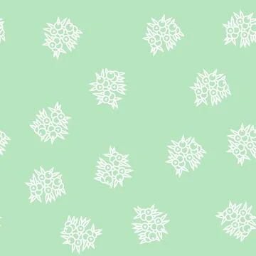 Juniper berry line seamless pattern Stock Illustration