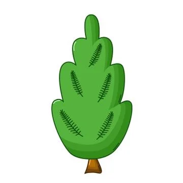 Juniper tree icon, cartoon style Stock Illustration
