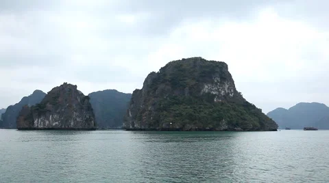 Junk Boat Trip POV in Ha Long Bay (Descending Dragon Bay), Vietnam, Cruise Ship Stock Footage