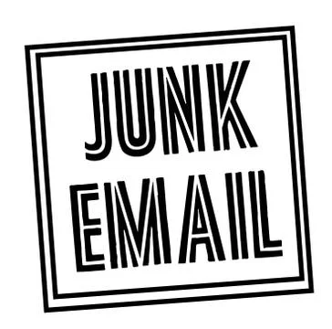 JUNK EMAIL stamp on white Illustrazione stock