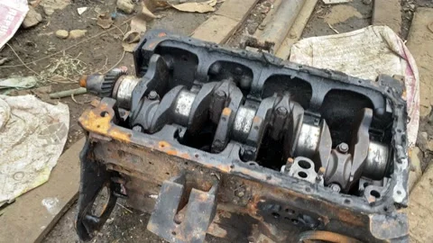 Junk engine block Stock Footage 160342851