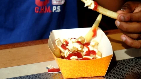 Junk food. Cruise ship restaurant. Stock Footage