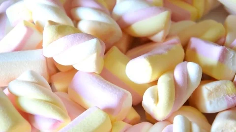 Junk food marshmallow Stock Footage 74361575
