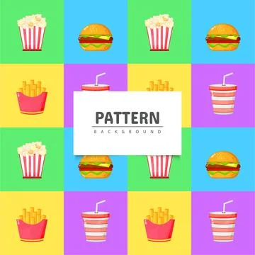 Junk food pattern design Stock Illustration