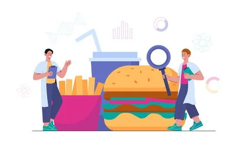Junk food research vector Illustrazione stock