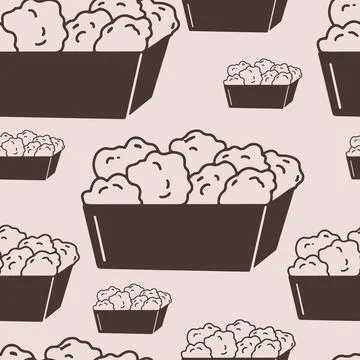 Junk Food Seamless Pattern Stock Illustration