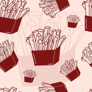 Junk Food Seamless Pattern Stock Illustration