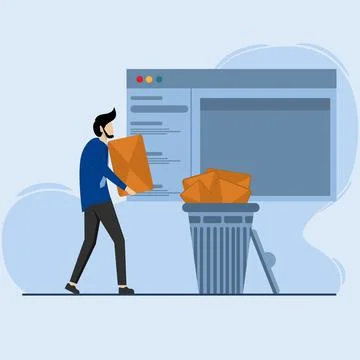 Junk internet message concept in mailbox Illustrazione stock