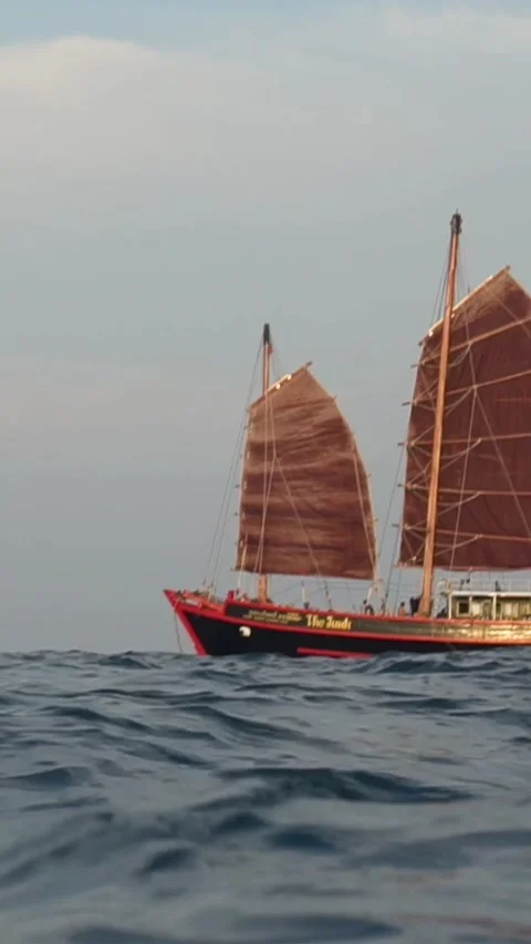 The junk liveaboard boat Thailand similans holidays  Stock Footage 246353008