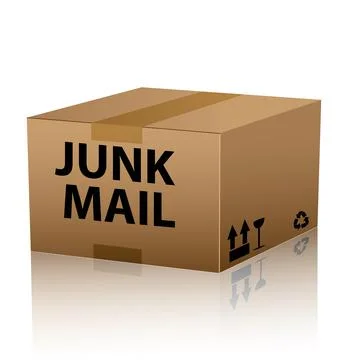 Junk mail in cardboard package Stock Illustration