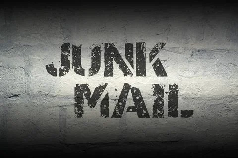 Junk mail GR junk mail stencil print on the grunge white brick wall Copyri... 写真素材