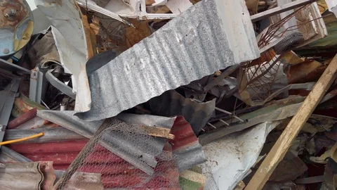 Junk metal in a scrap yard Stock-Footage 129012231