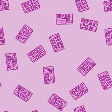 Junk shop shop line vector seamless pattern Illustrazione stock