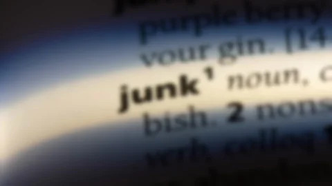 Junk word in a dictionary. Stock Footage 99561834