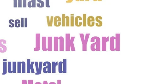 Junk Yard Tagcloud Animated Isolated Stock Footage 103092265