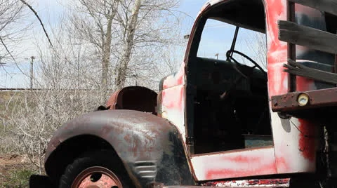 Junk yard truck Stock Footage 22958362