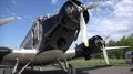 Junkers Ju 52 traditional propeller airplane close up front view on airfield 4k or 4k+ Resolution