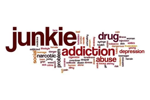 Junkie word cloud concept Stock Illustration