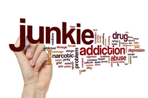 Junkie word cloud concept Stock Illustration