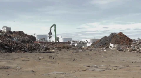 Junkyard Crane Stock Footage 39063659