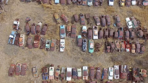 Junkyard drone 4K Stock Footage 99698142